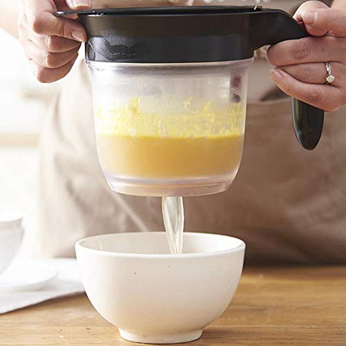 Fettabscheider, Fett Trenn Kanne, Küchenhelfer, Cup Fettabscheider Suppe Speiseölabscheider Küchenzubehör, Transparent, 1000ml Cover