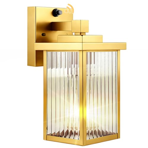 Image of 1 Pack Dusk to Dawn Outdoor Lighting, Waterproof Outdoor Porch Light with Tempered Glass, Outdoor Light Fixture for House Exterior Front Door Garage Patio (Gold Color)