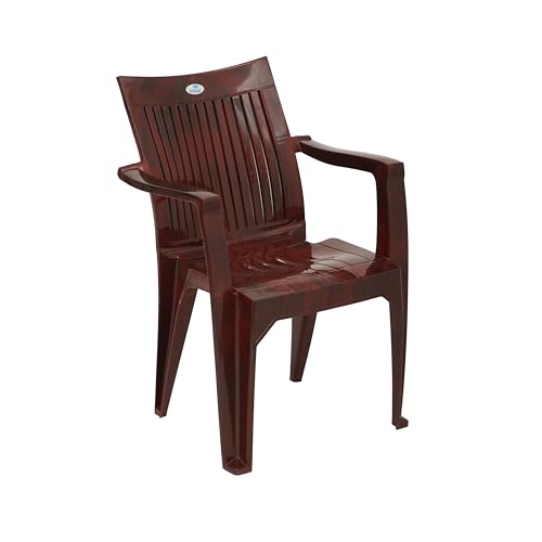 Image of Nilkamal CHR2209 Plastic Mid Back Chair |Set of 4|Stackable Chair|for Home, Dining Room, Bedroom, Kitchen, Living Room, Office, Outdoor, Garden |Rose Wood