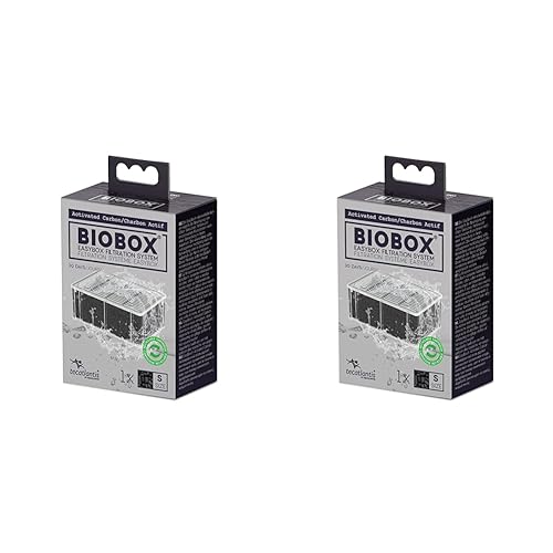 TECATLANTIS Easybox Charbon Actif Recharge Filtrante pour Filtres Biobox 1/2 pour Aquariophilie Taille S (Lot de 2)