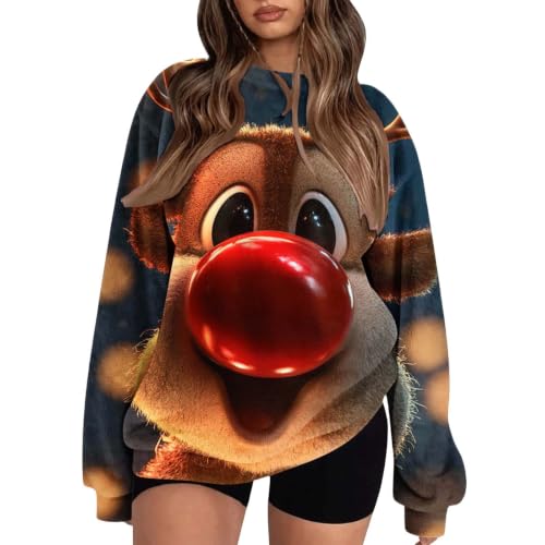 Christmas Sweatshirts For Women Crewneck Bold Graphic Holiday Pullover Tops - image 1