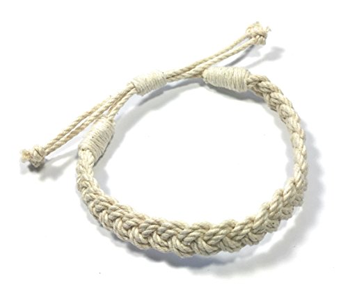 Adjustable Woven Sailor Knot Bracelet - Natural White3