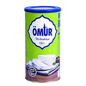 Ömür Hertenkaas – 1x 800g metalen doos – kaas in zoutlak koeienkaas zachte kaas crèmige kaas zoete beyaz Peynir Cow Cheese 60% vet i. Tr. 100% koeienmelk microbiële laboratorium vegetarisch glutenvrij halal