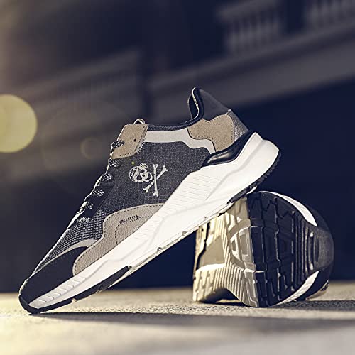 Pulltop Mens Fashion Sneakers Reflective Luminous Casual Running Shoes Non Slip Breathable Sport Walking Tennis Athletic Gym Training Shoes Black by Pulltop - Image 2