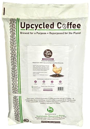 JavaEarth® Compressed Animal Bedding - Upcycled Coffee Grounds Poultry Litter Pellets for Coops & Brooders - 20 lbs