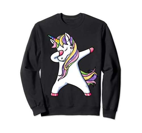 Dabbing Unicorn Tee Unicornios Rainbow Squad Party Gift Sudadera