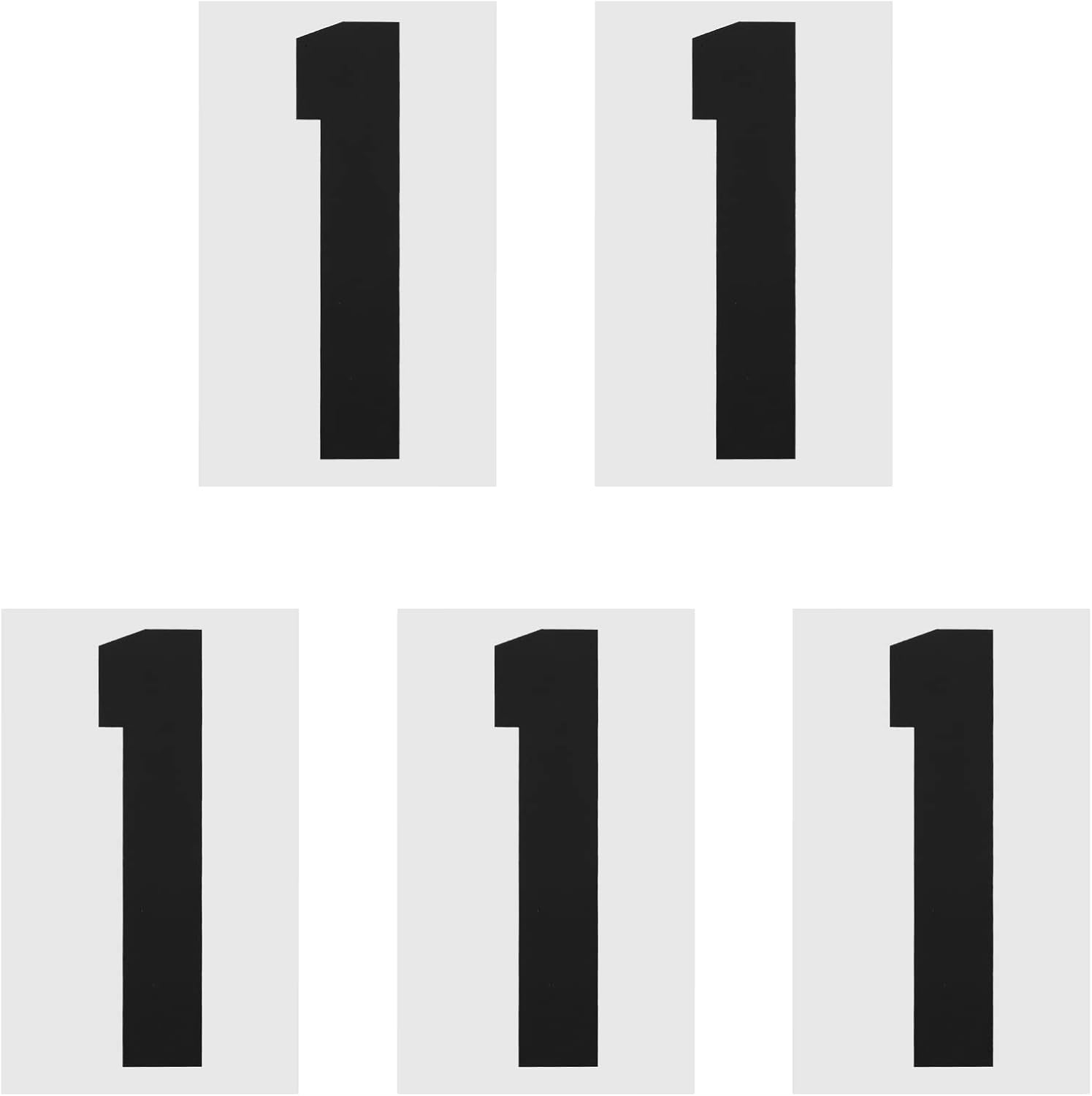 MECCANIXITY Iron on Number 5 Heat Transfer 8" Black Single Number for Team Uniform, Sports T-Shirt, Football, Basketball, Baseball Pack of 5