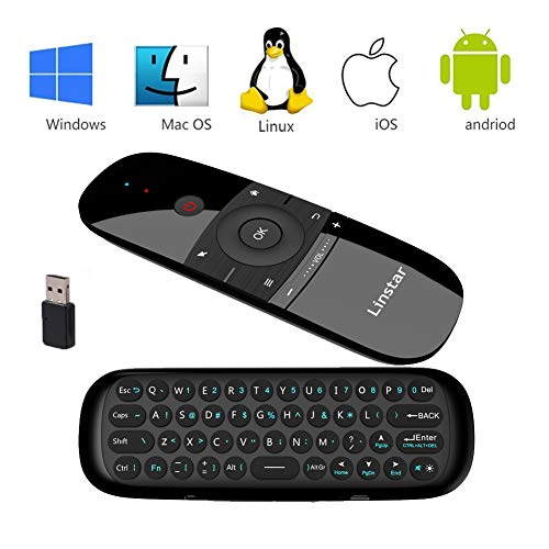 Télécommande, Linstar Air Mouse sans fil 2,4 GHz, Mouvement Smart TV Remote Controller Android TV Box Mini clavier pour Android TV Box, PC, ordinateurs portables, projecteurs et Smart TV