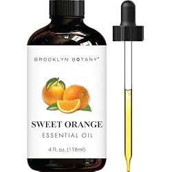 Brooklyn Botany Sweet Orange Essential Oil - Huge 4 Fl Oz - 100% Pure and Natural - Premium Grade with Dropper - for Aromatherapy and Diffuser