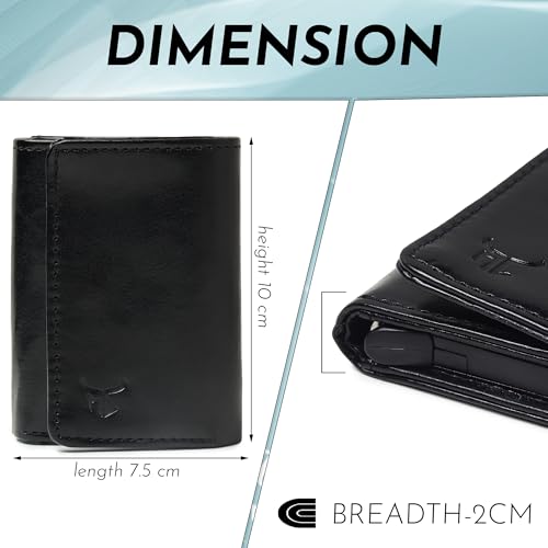 Image of RFID Blocking Pop-Up Card Holder for Men | Slim Vegan Leather Wallet with Cash Compartment | Aluminium Case, Holds Up to 10 Cards | Gift for Men
