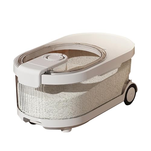 Contenedor grande para almacenamiento de arroz, recipiente para arroz | Contenedores de almacenamiento transparentes de gran tamaño Time Record con y ruedas - para condimentos