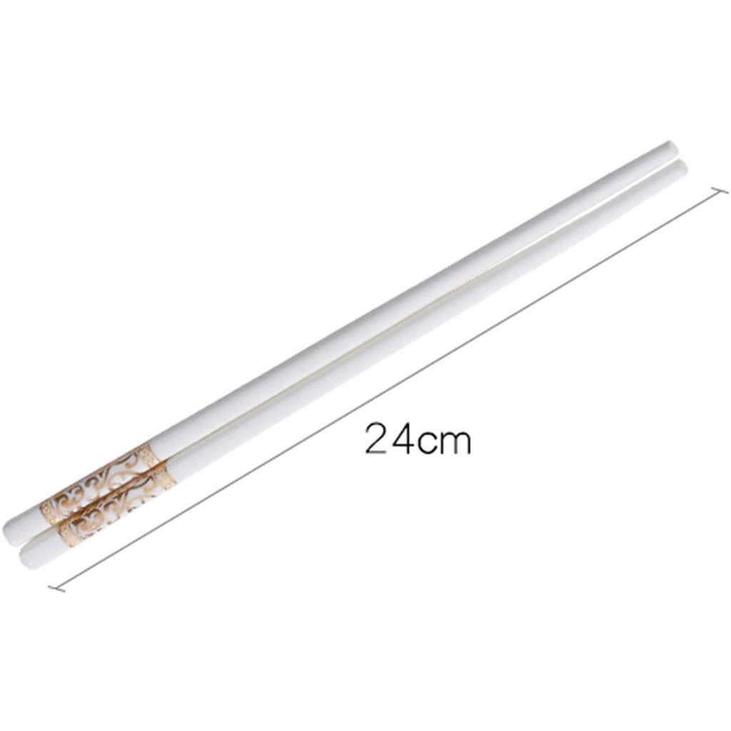 Coffret Cadeau de 10 Paires de Baguettes en Porcelaine avec étui, Baguettes japonaises réutilisables pour sushis, Baguettes Chinoises de Luxe Haut de Gamme，A
