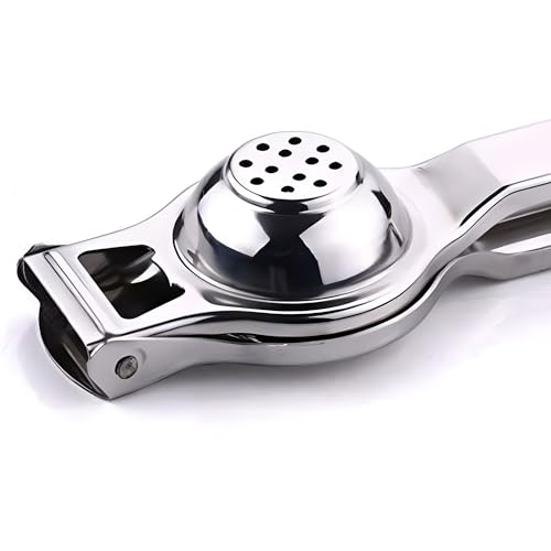 Image of Zureni Lemon Squeezer Stainless Steel Hand Press Citrus Juicer Manual Squeeze Heavy Duty Juice Extractor Dishwasher Safe Kitchen Tool for Nimbu Shikanji (Pack of 1)