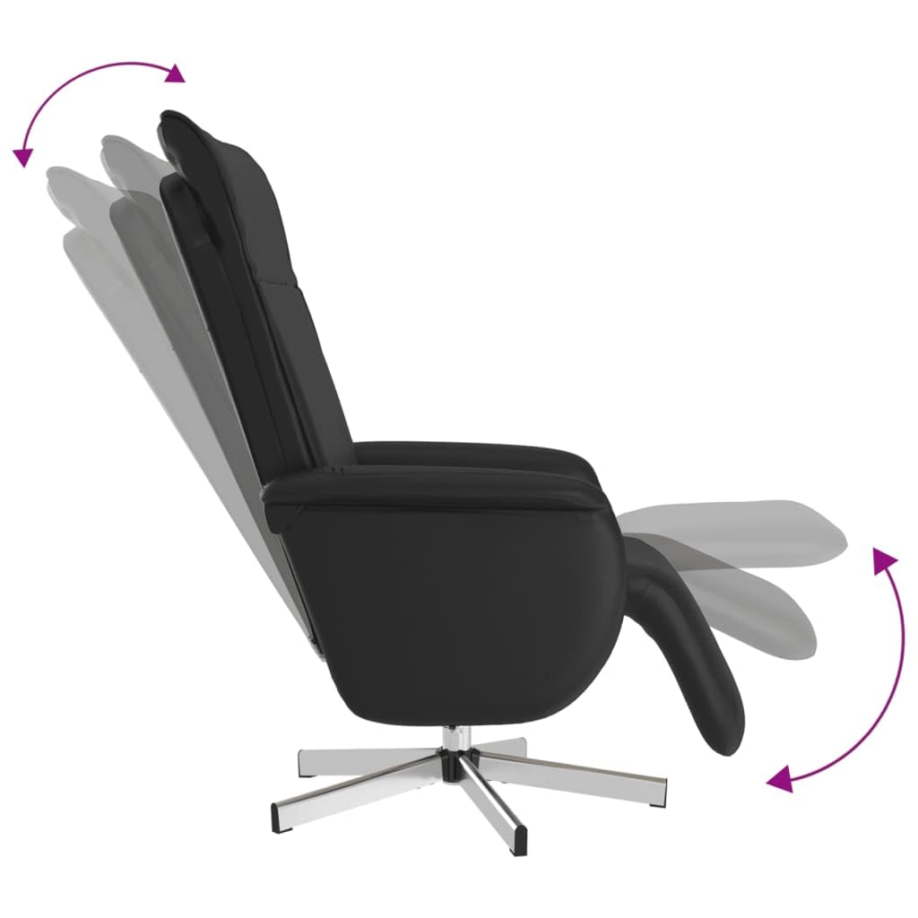 Sillón de relax con función reclinable giratorio 360°, piel