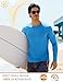 MAGCOMSEN Mens Athletic T-Shirt Long Sleeve Rash Guard UV SPF Shirts Quick Dry Breathable Workout Running Fishing Tee Sea Blue,2XL