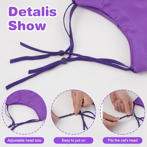 Image of 2Pcs Adjustable Pet Shower Caps, Cat Bath Dog Shower Cap, Waterproof Dog Ear Covers for Bath, Adjustable Cat Ear Muffs Swimming Supplies for Pets