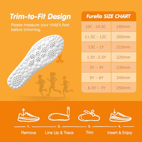 Image of 4D Cloud-Soft Comfort Insoles for Kids and Youth - Trim-to-Fit Insoles with Arch Support and Shock Absorption - Breathable Memory Foam Kids Shoe Inserts Designed for Growing Feet (US Youth 3Y - 4Y)