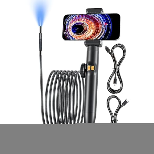 Endoscopio Industriale Orientabile Telecamera Ispezione Video con Illuminazione Flessibile Impermeabile Per Hvac Elettrico Riparazione Motore Automotive