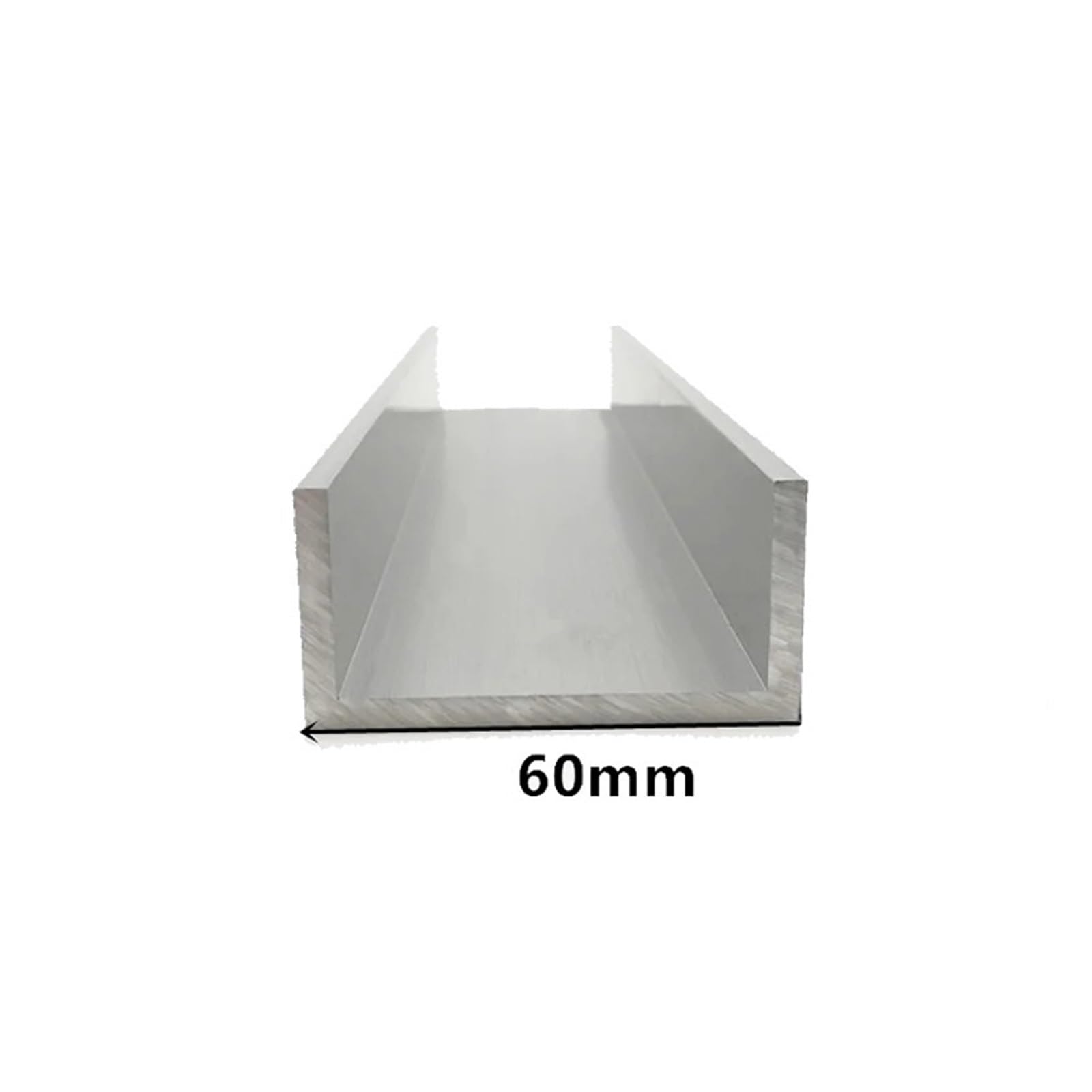 Profilé en U aluminium, largeur extérieure 60 mm, longueur 50 cm, bande de bordure recouverte verre et d'alliage d'aluminium Pour Panneaux De Particules(60mm x 25mm x 4mm)