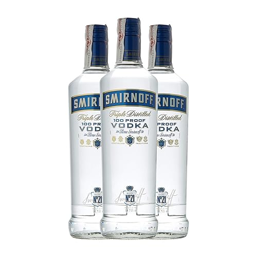 Vodka Smirnoff Etiqueta Azul Botella Misil 1 L (Caja de 3 Botella Misil de 1 L)