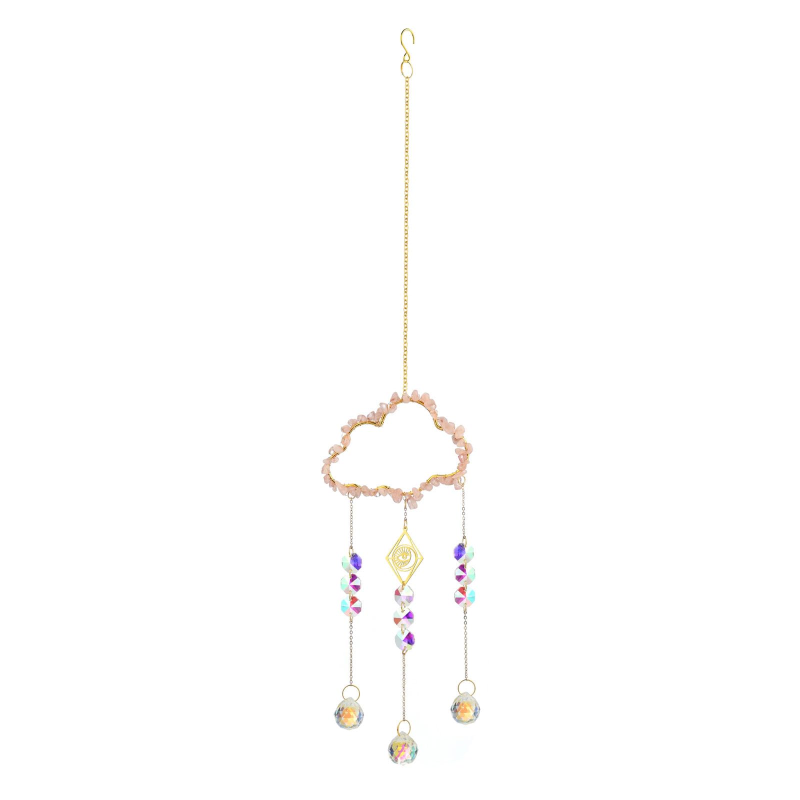 HZBB Natural Crystal Wind Bells Wind Chimes Sun Catcher Perfect Art Ornament Window Garden Hangings Ornaments Pendant for Relaxation