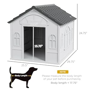 PawHut-Plastic-Dog-House-Water-Resistant-Puppy-Shelter-Indoor-Outdoor-with-Door-Easy-to-Assemble-for-Medium-and-Small-Dogs-Gray - Cucciolini Doodles   PawHut-Plastic-Dog-House-Water-Resistant-Puppy-Shelter-Indoor-Outdoor-with-Door-Easy-to-Assemble-for-Medium-and-Small-Dogs-Gray