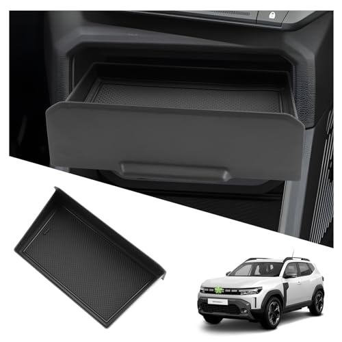 Ruiya Compatible avec Nouveau Dacia Duster 3 | Hybrid | 4X2 4X4 2024 2025 2026 Boîte de Rangement, Plateau de rangement Boîte de rangement pour console centrale Duster...