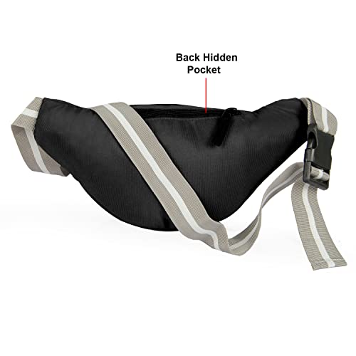 Image of Waist Bag Elegant StyleTravel Pouch Passport Holder with Adjustable Strap Bag (Black)