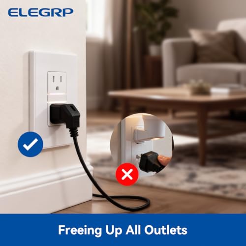 Image of ELEGRP Decorative Outlet Night Light, Electrical Wall Outlets with Built in Led Guidelight 3000K, Tamper Resistant Receptacle, 15 Amp 125 Volt, Plate Cover Included, Matte White, 1 Pack