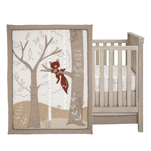 Image of Lambs & Ivy Treetop Fox Woodland Tree Nursery 3-Piece Baby Crib Bedding Set