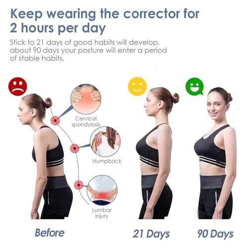Correcteur de posture réglable avec rappel de vibration pour soutien vertébral