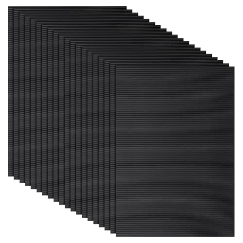 BENECREAT 20 Stück Schwarze Wellpappe Papierbögen 30x21cm Flache Wellpappe Einlagen Zum Verpacken Versand Diy Handwerk Modellbau