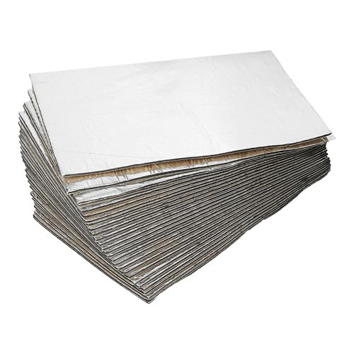 FUELHOOD 断熱マット 車用断熱マット 吸音マット 防音フォーム 断熱材 断熱シート デッドニング 遮音防音材料 アルミ箔 熱反射 吸音 自動車 ドア断熱 エンジン 屋根用 50cm*30cm 厚さ5mm 27枚入り 内装パーツ アクセサリー