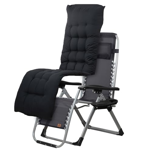 CampFeuer Sonnenliege mit Getränkehalter und Polster | Anthrazit | Alu...