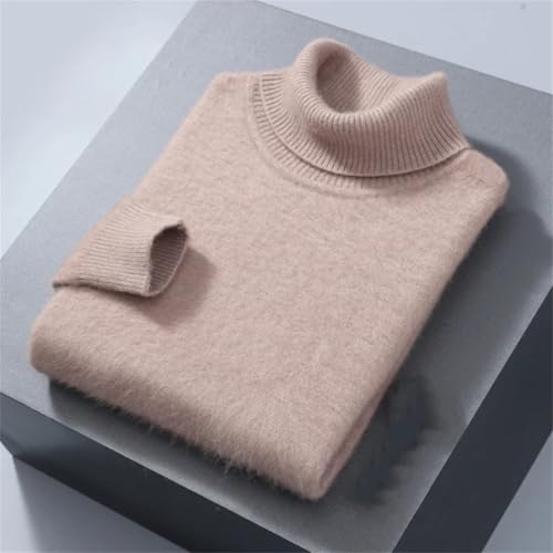 Men’s Sweater Fleece High Collar Pullover Loose Knitted Winter Warm Long Sleeve Jumper4