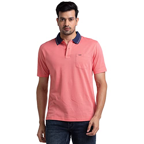 Image of Colorplus Men's Pure Cotton Solid Pattern Classic Fit Polo Neck Half Sleeve Casual T-Shirt