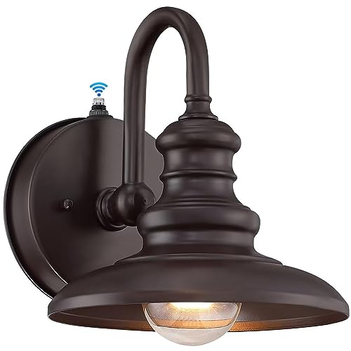 Opiniones de Farol exterior los mejores 10. 48 LONEDRUID Lámpara de Granero con Cuello de Ganso y Sensor de Anochecer a Amanecer para Exteriores, Aplique de Pared Exterior Café, Iluminación Moderna para Porche Exterior,...