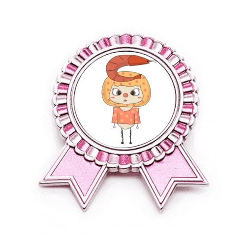 Broche crevette et rivière rose en métal pour égayer vos tenues d'été