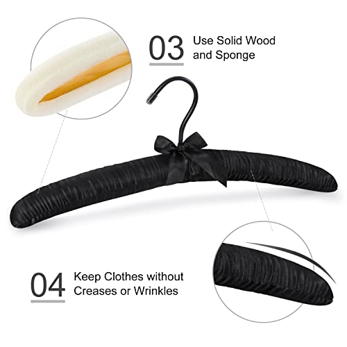 Topia Hanger Padded Hangers For Women Clothing,17-Inch Satin Hangers 10 Pack Thick Foam Padded No Shoulder Bump For Sweaters thumb #2