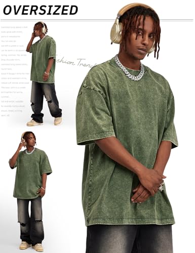 Image of Arssm Men Oversized T Shirts Vintage Tee Loose Fit Short Sleeve Casual Streetwear Baggy Washed Unisex Tops