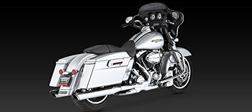 Vance & Hines 16763 Twin Slash 4 Rounds Chrome Slip On Mufflers For Harley-Davidson Touring 1995-2016 Bikes #TOP1