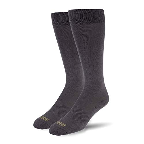 Mr. Davis Moisture Wicking Performance Dress Sock - Comfortable and Stylish Men's Socks -Lightweight Pack of Soft Sock Pairs for Casual and Dress Wear Dark Grey Solid One Size