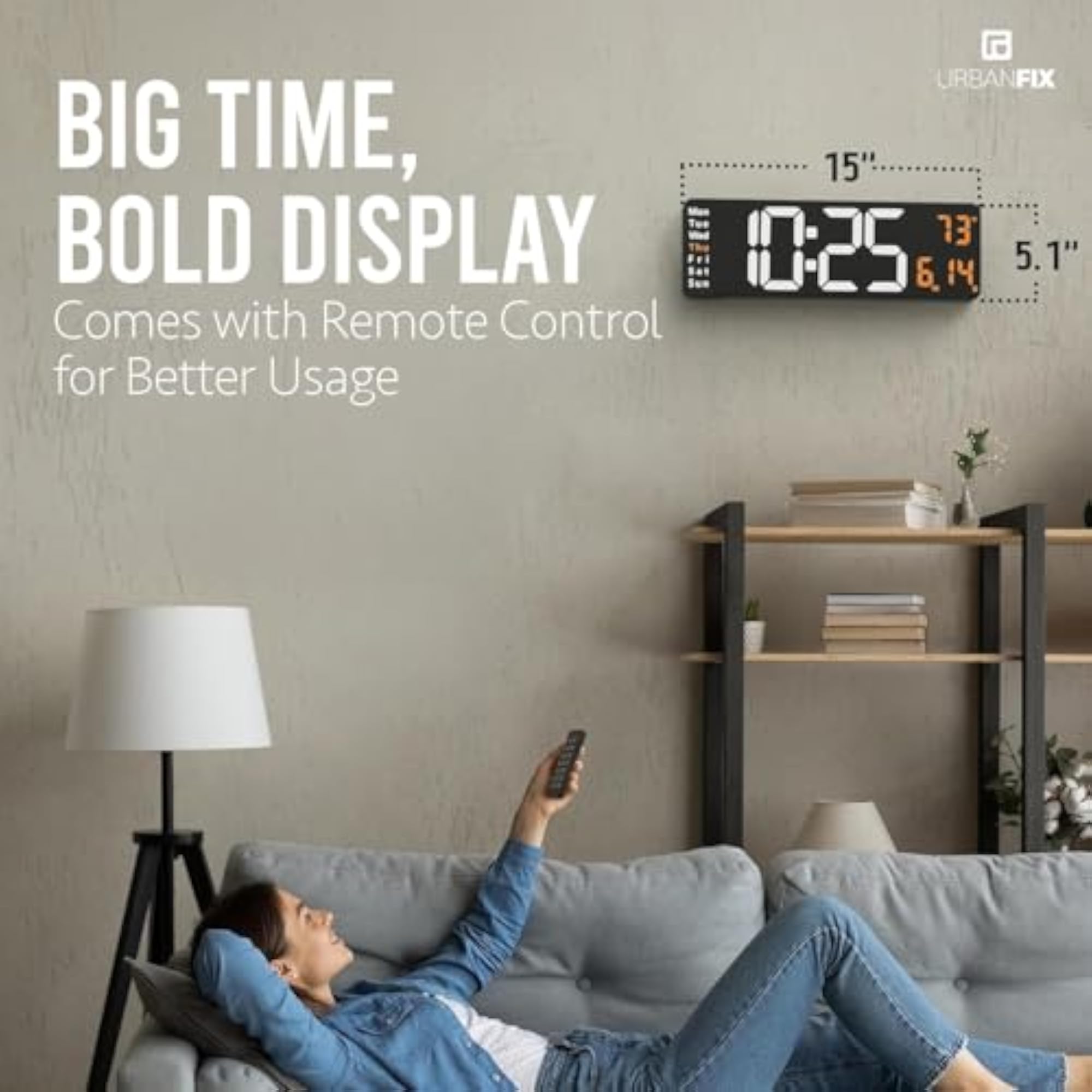 Large Digital Alarm Clock for Bedroom