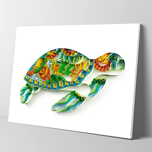Uniquilling Quilling Kit Paper Quilling Kit For Adults Beginner, Handmade Diy Craft Quilling Paper Filigree Painting Kit Tools, Room Wall Art Decor Gifts , 8*10-Inch Green Turtle (Basic) #TOP2