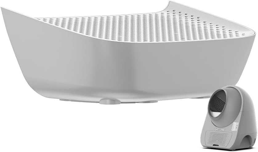 Ramp, Compatible with Prox Self Cleaning Cat Litter Box, Easy Entry for Elder Cats, Kitten and Cats with Limited Mobility, Traps Mess from Box and Paws (Grey)
