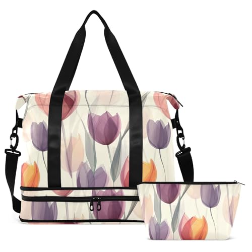 Large Travel duffel bag Luggage Weekender/Overnight duffel bag port Tote gym bag with Adjutable trap for Airplane Traveling Waterproof2