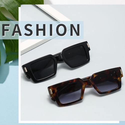 Square Sunglasses For Women Men Fashion Trends Rectangle Sun Glasses Retro Arrow Mirror Leg Black3