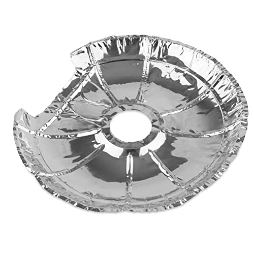 Round Electric Stove Burner Covers (50 Pack) 6 Inch and 8 Inch Disposable Stove Top Aluminum Foil Bib Liners, to Keep Kitchen Range Clean from Oil and Food Drips, Stock Your Home