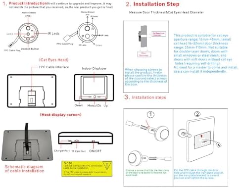 2.8 Inch Digital Door Viewer Video Doorbell Peephole Camera Night Vision PIR Motion Detection for Apartment Front Door Security