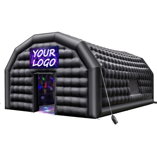 VEVOR Inflatable Nightclub, 26.2 x 19.7 x 13.1 ft Inflatable Party Tent with 1100W Blower & Sandbag, Ventilated Blow up Night Club with 2 Windows, Air Cube House for Event Birthday Wedding Party